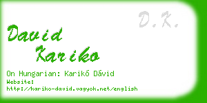 david kariko business card
